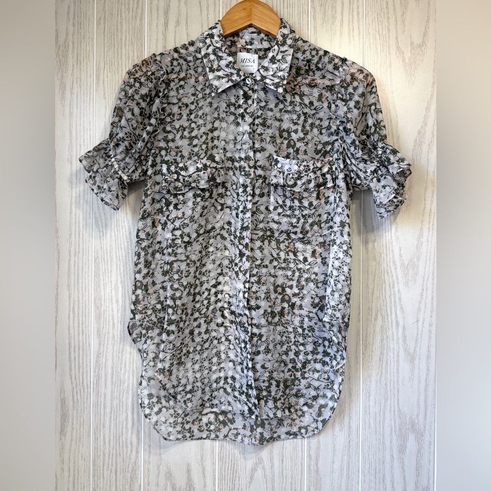 MISA Los Angeles Floral Sheer Blouse XS – LNC
